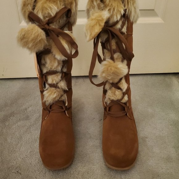 Sporto Gracie lace-up boots, NWT, chestnut suede,  size 7 1/2M, waterproof - Picture 2 of 2